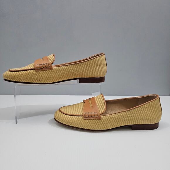 Veronica Beard Raffia Penny Loafer Womens 9 Natural Tan Slip On Summer Capsule - Picture 2 of 13